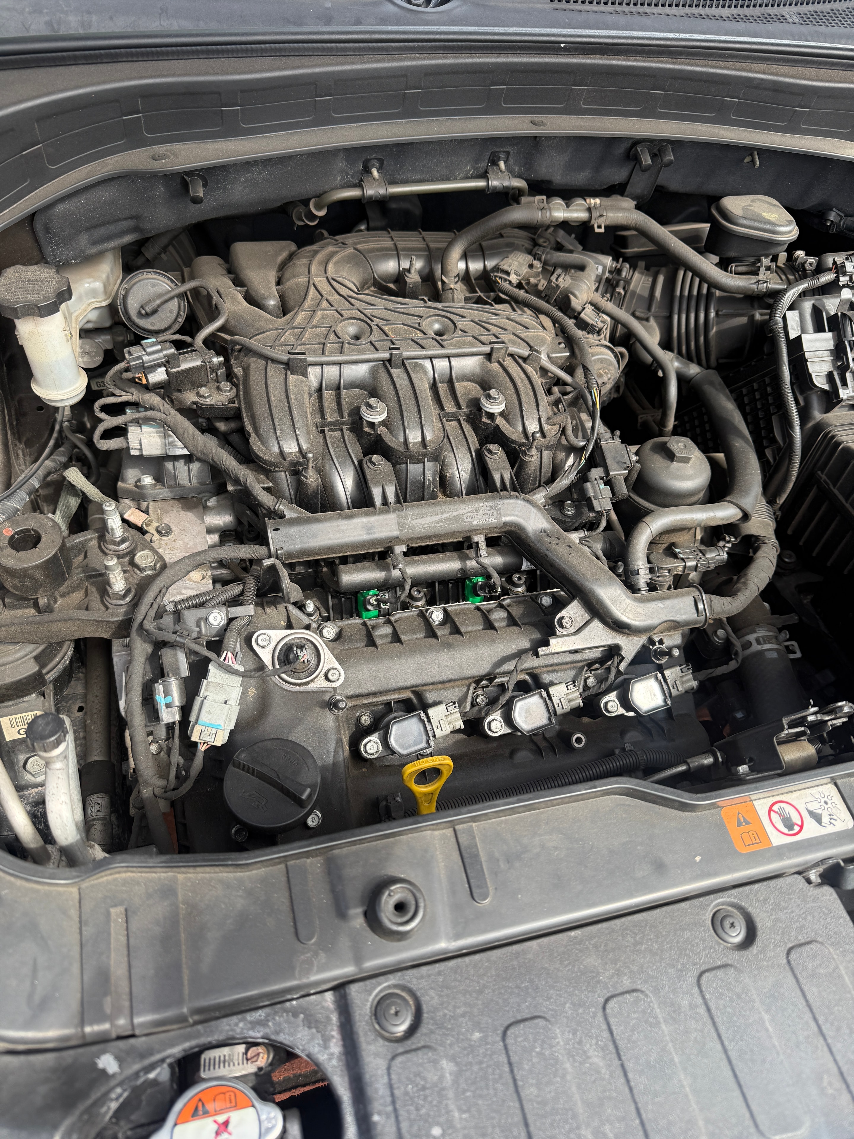 Hyundai engine bay after decontamination